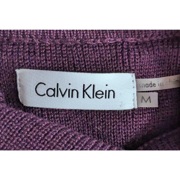 CALVIN KLEIN Purple Bodycon Sweater Dress Size Medium - Picture 5 of 8
